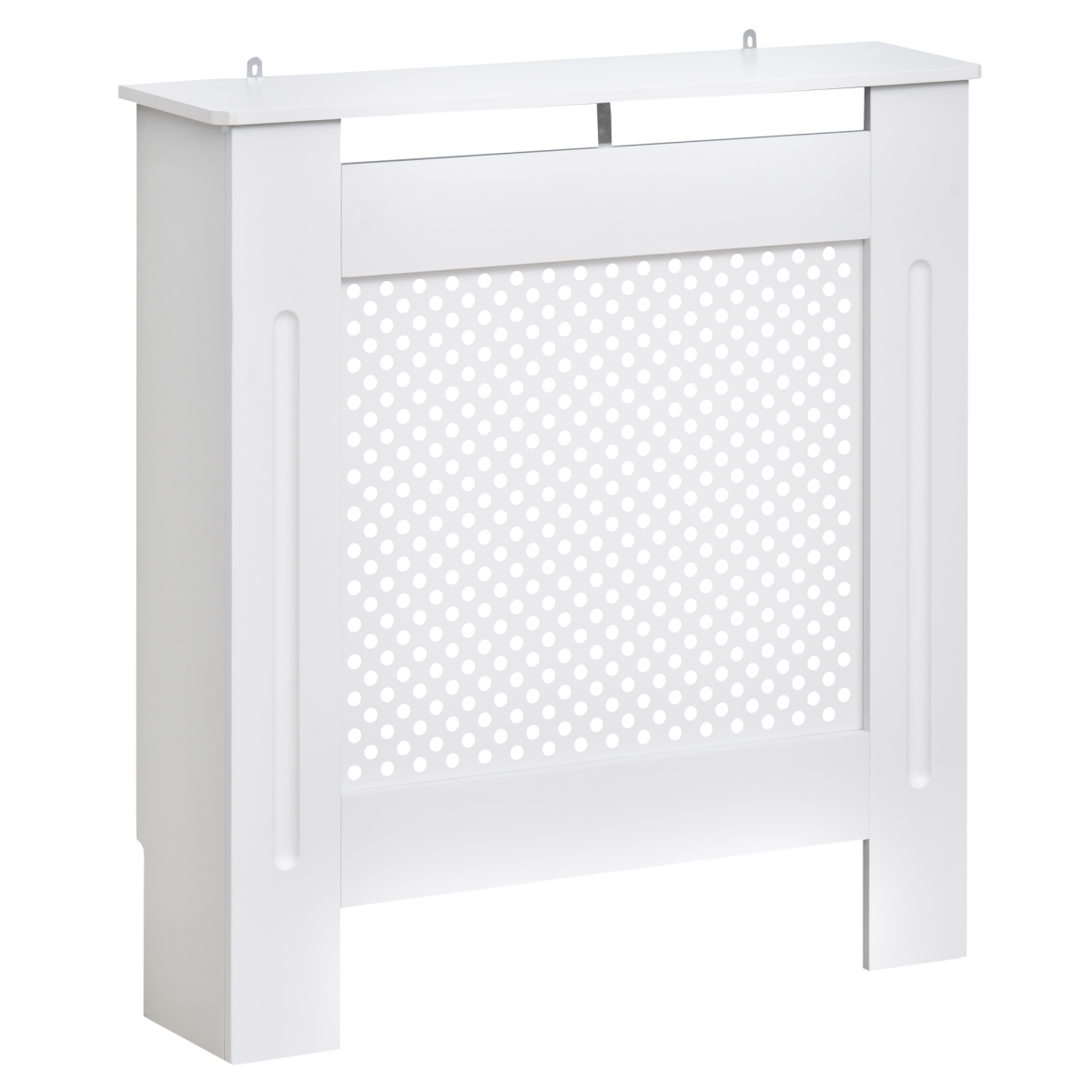 HOMCOM 78Lx19Wx82Hcm White MDF Radiator Cover with Decorative Grill Style and Storage Top, Wall-Mounted Heating Cabinet, Assembly Required