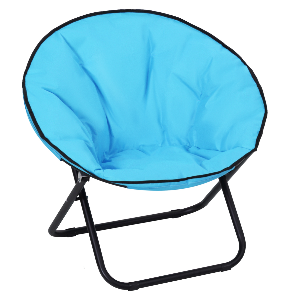 Outsunny Folding Saucer Moon Chair, Oversized 80 x 80 x 75 cm, Steel Frame, 600D Oxford Cloth, Foldable, No Assembly Required