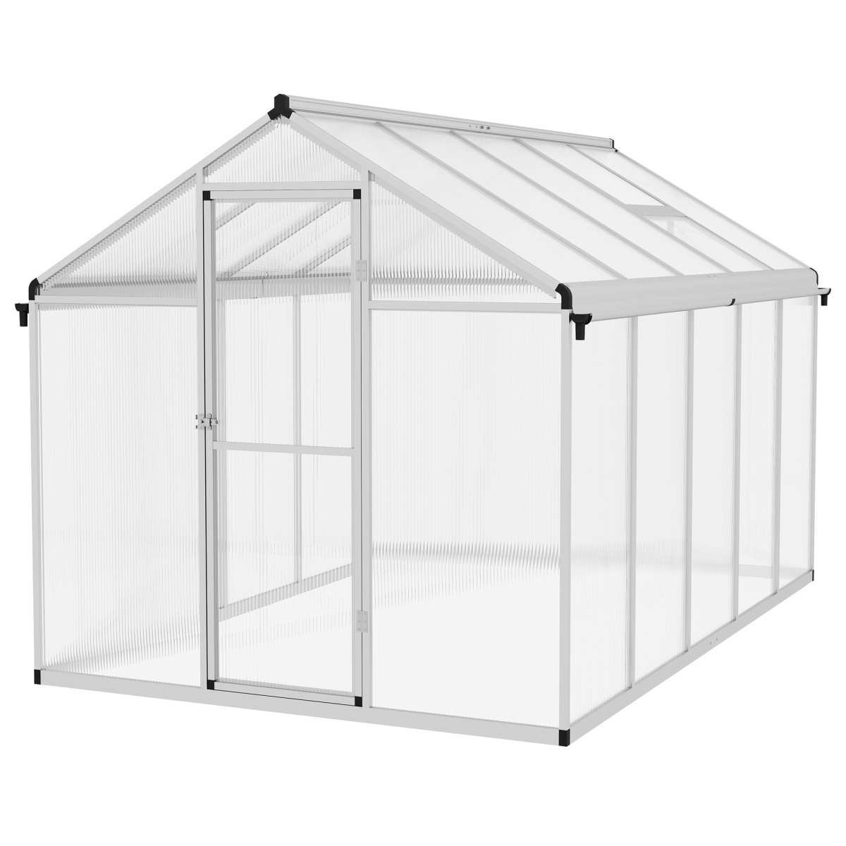 Outsunny 10x6ft Aluminium Greenhouse with Door, Window & Base