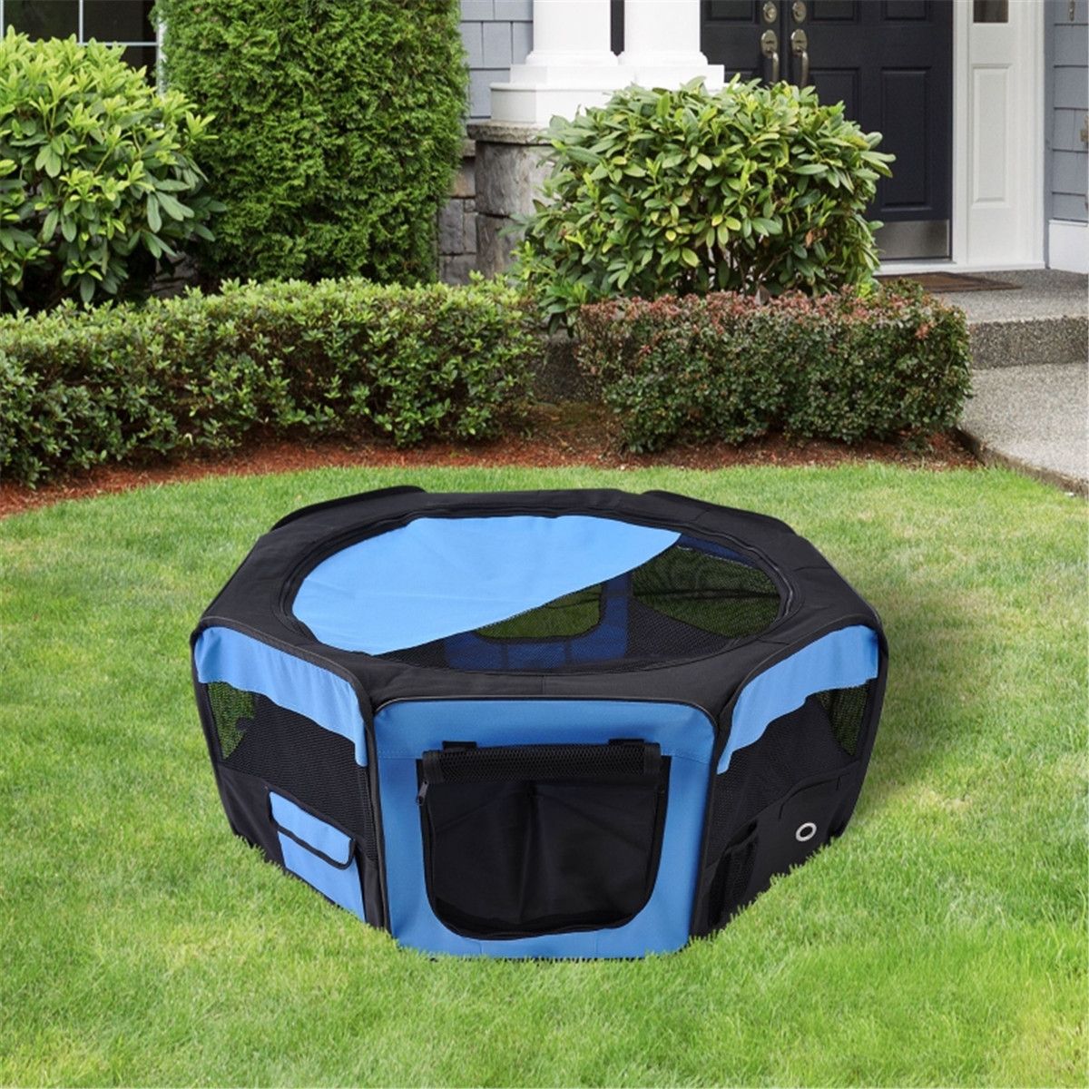 PawHut Portable Pet Playpen with Steel Frame, Waterproof Cushion and Carrying Bag