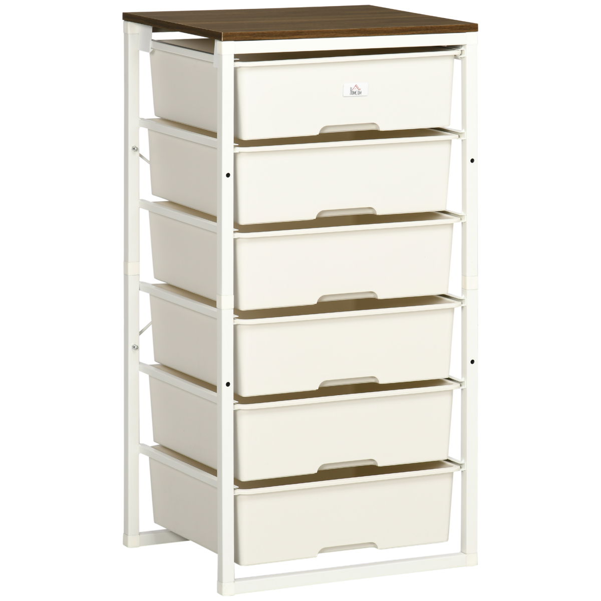 White 6-Drawer Chest of Drawers for Bedroom & Living Room