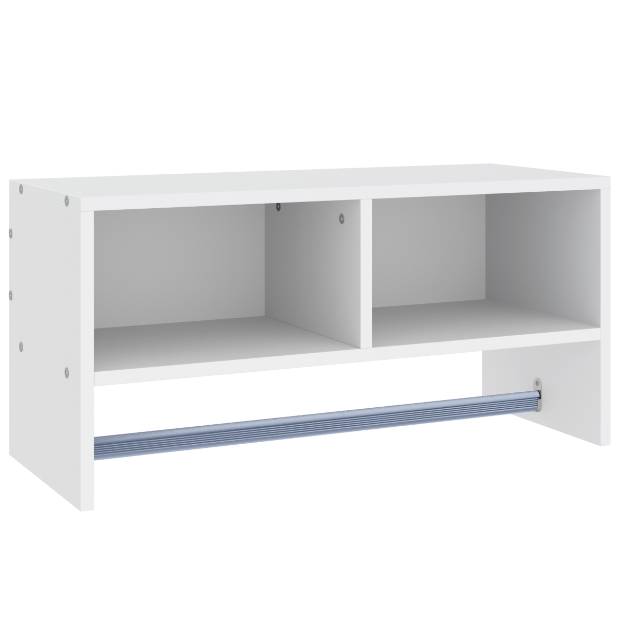 HOMCOM Wall Mounted Coat Rack with Clothes Rail and 2 Shelves, White