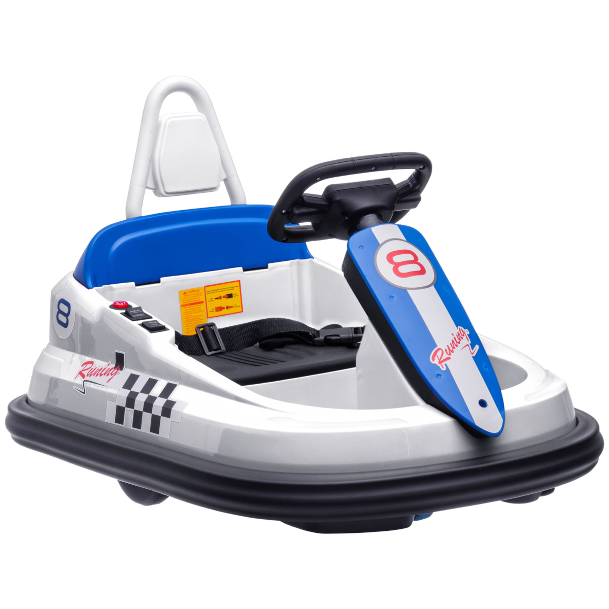 HOMCOM 6V Kids Bumper Car, 360° Spin Ride-On, 2 Speeds, White