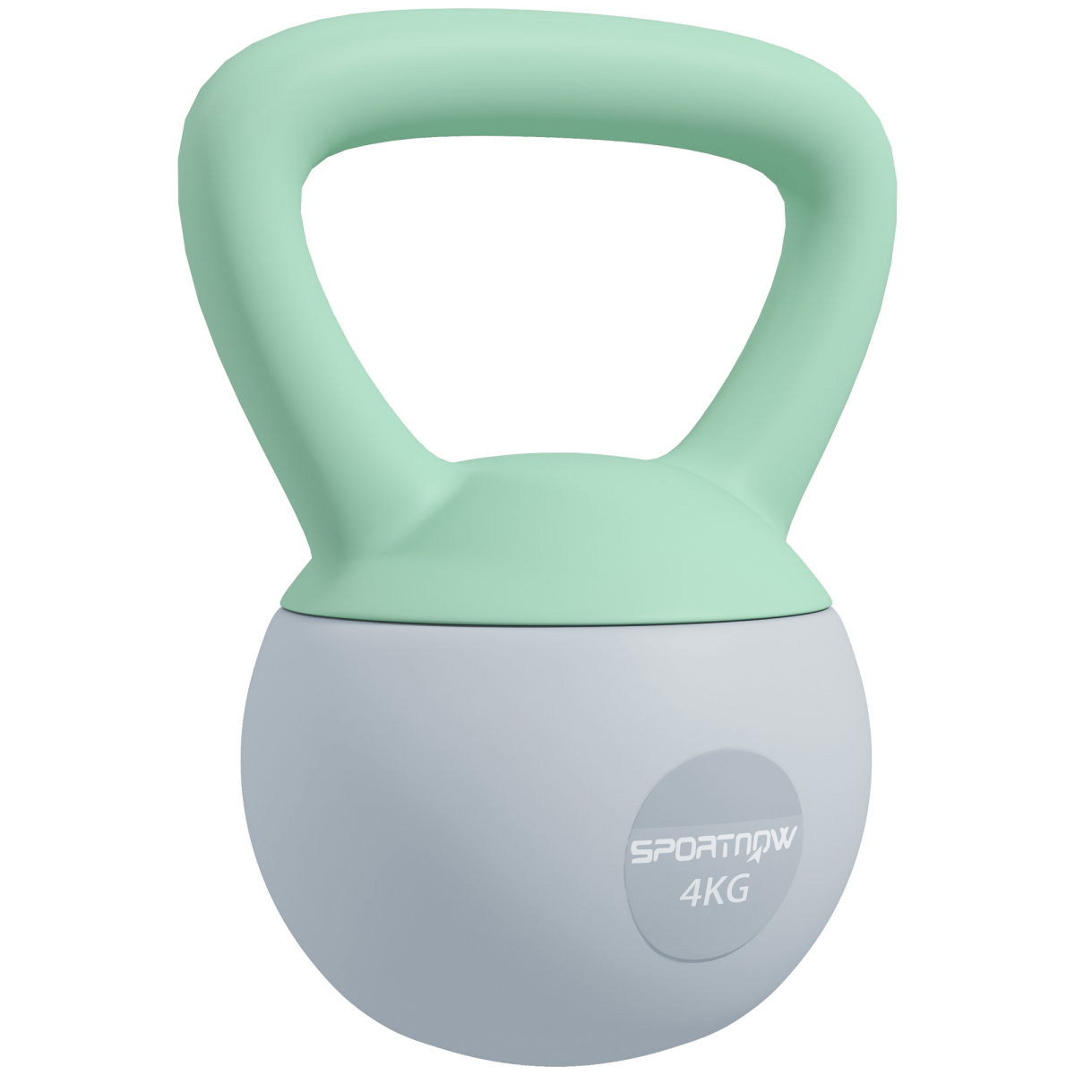 SPORTNOW 4kg Soft Body Kettlebell with Non-Slip Handle, Grey/Green