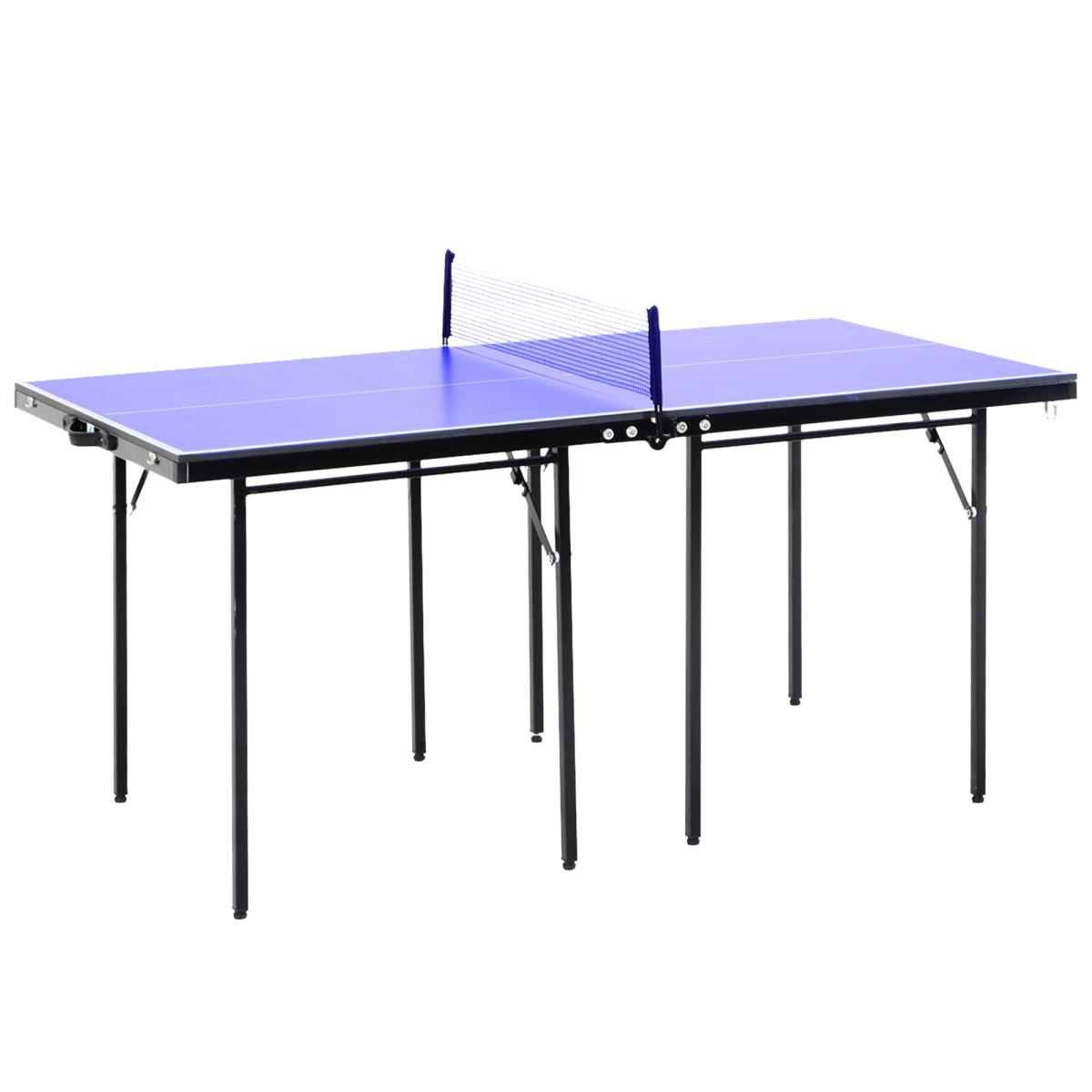 Folding Mini Table Tennis Set with Net, Portable Foldable Ping Pong Table, MDF with Steel Support and Legs
