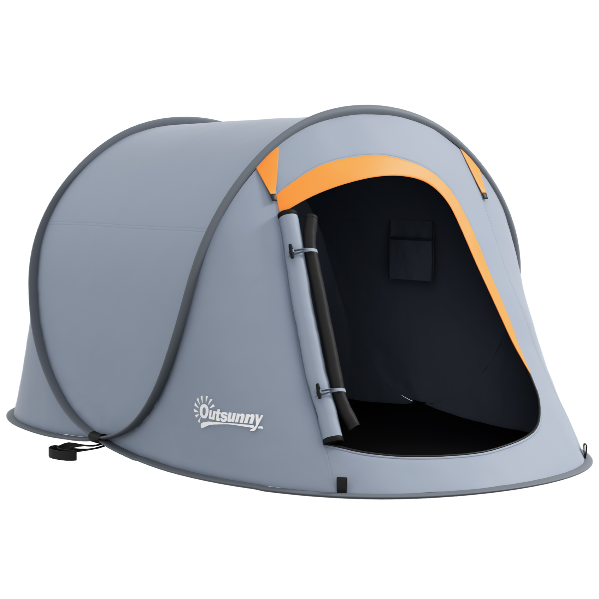 Outsunny 2-Person Pop-Up Camping Tent, 2000mm Water-Resistant, Grey