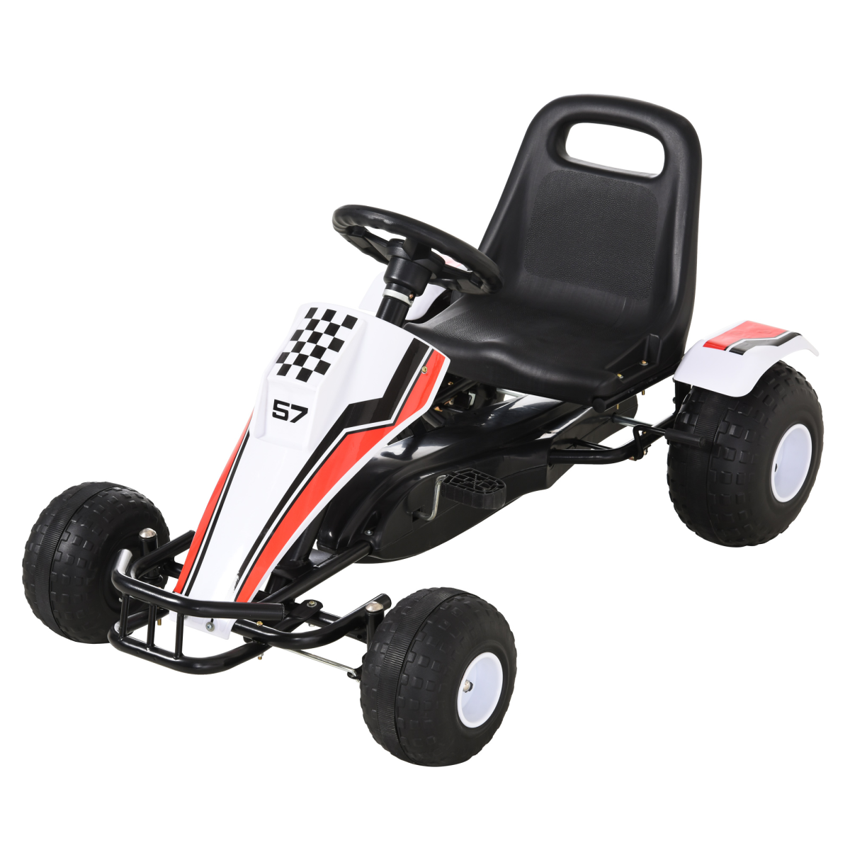 Kids Racing-Style Pedal Go Kart with Brake, Gears & Steering Wheel
