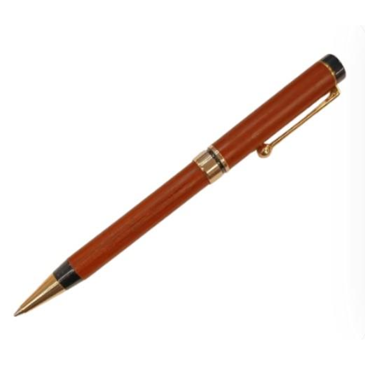 Imperial Handcrafted Natural Wood Pen with Dark Brown Gold Trim IMP321R