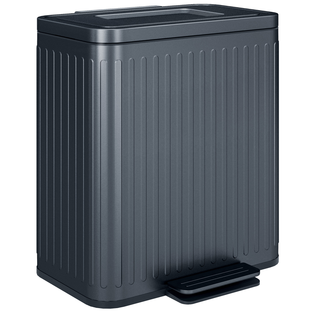 HOMCOM 2 x 20L Double Pedal Bin with Soft-Close Lid, Black