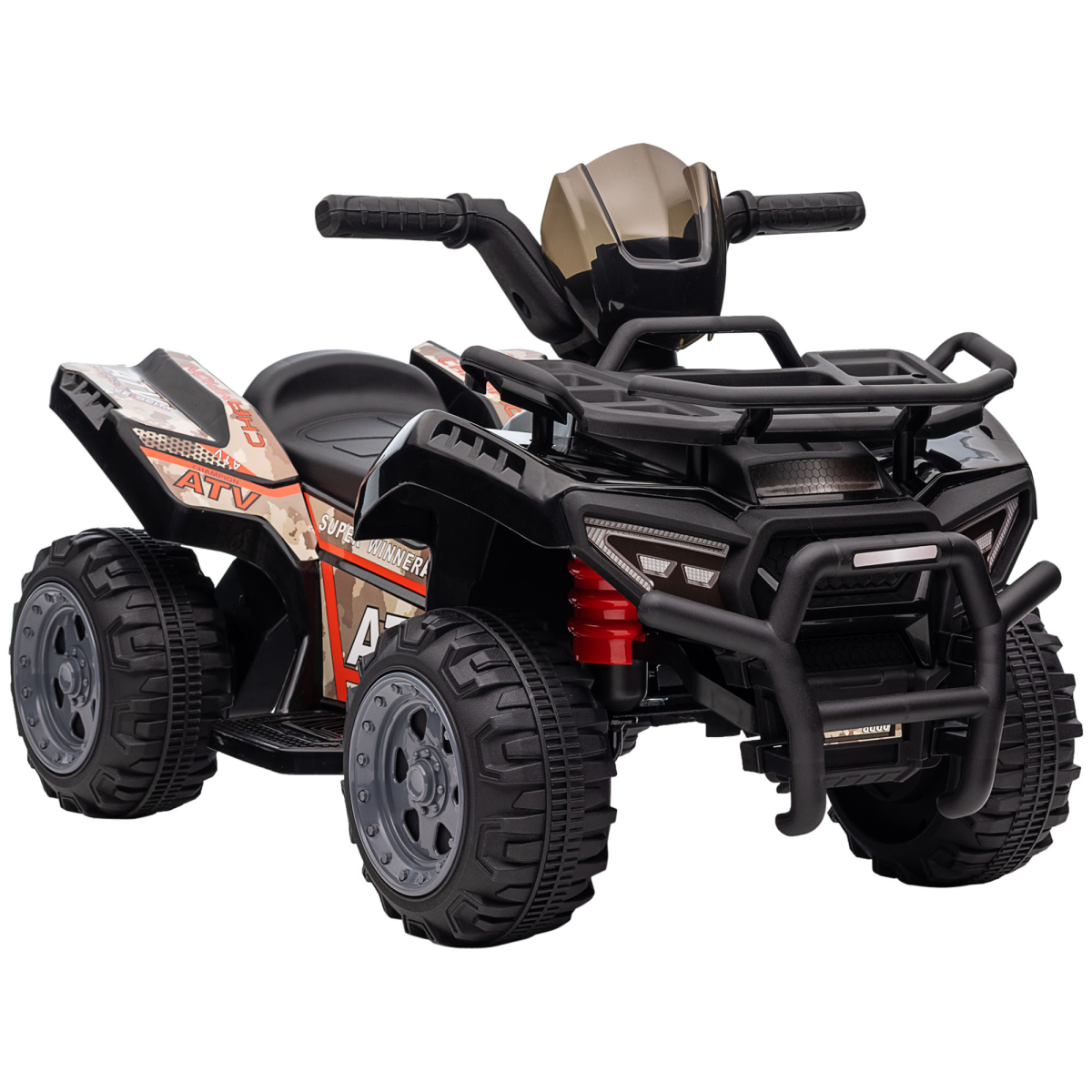 Kids Electric Ride-On ATV with Music, Black, 18-36 Months