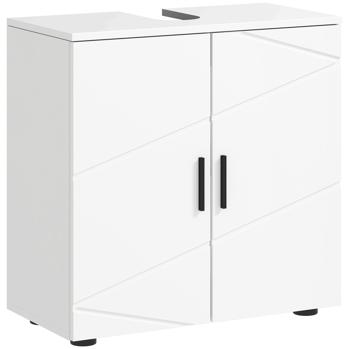 kleankin White Bathroom Vanity Cabinet, Under Sink Storage with Shelf