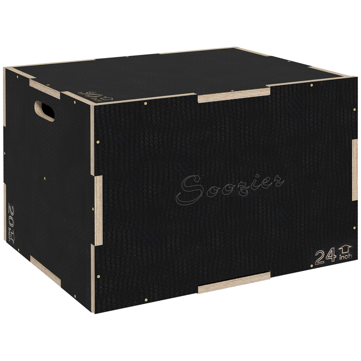 SPORTNOW Wooden Plyo Box, 3 Height Options for Home Gym