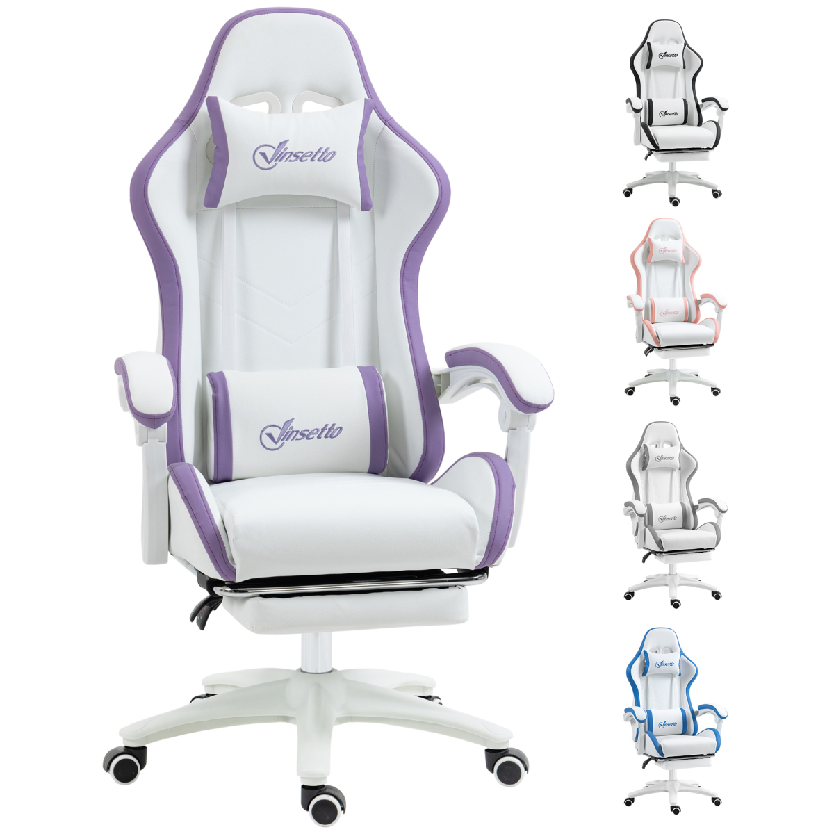 Vinsetto Racing Style Gaming Chair with Reclining Function and Footrest