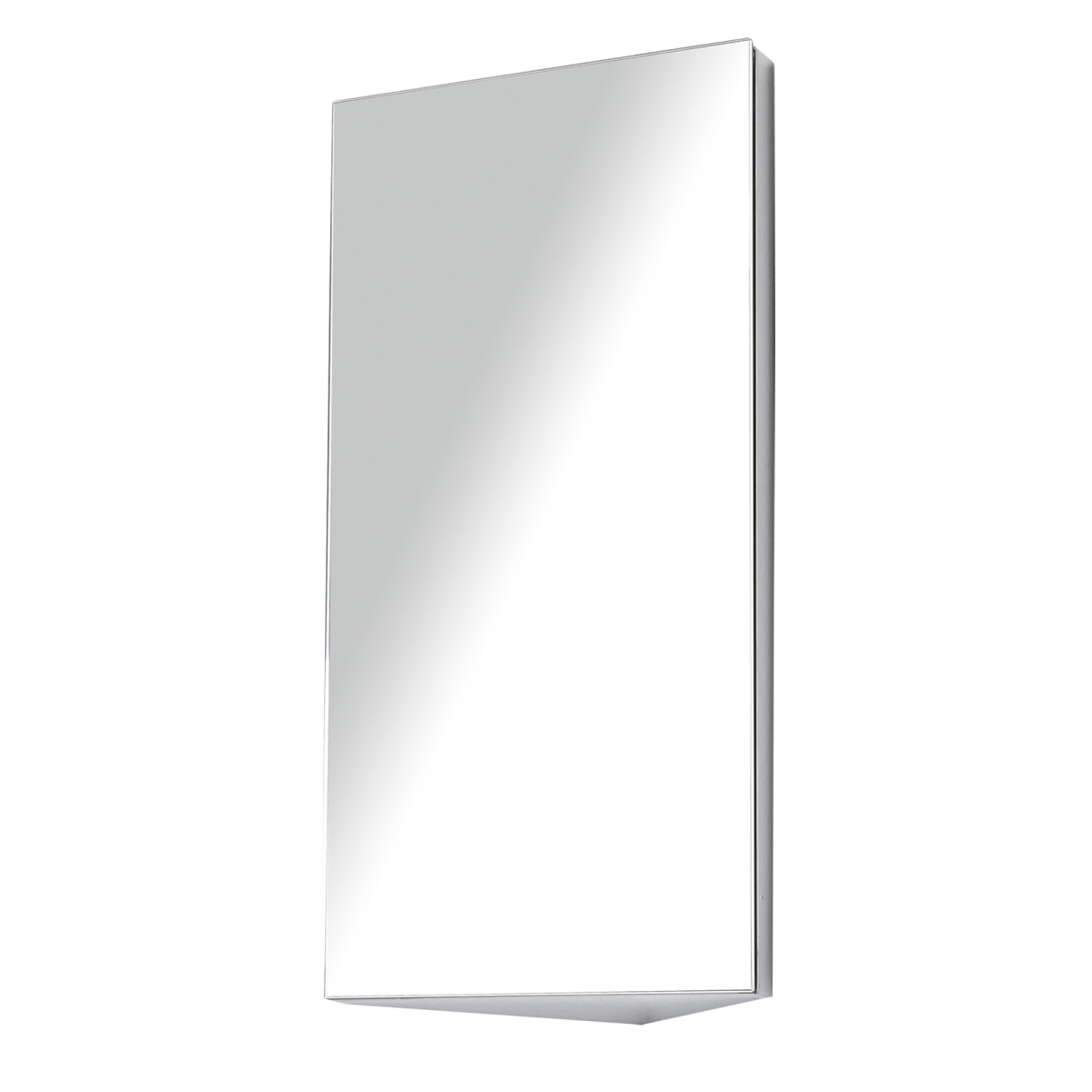 HOMCOM Stainless Steel Floating Corner Bathroom Cabinet with Mirror