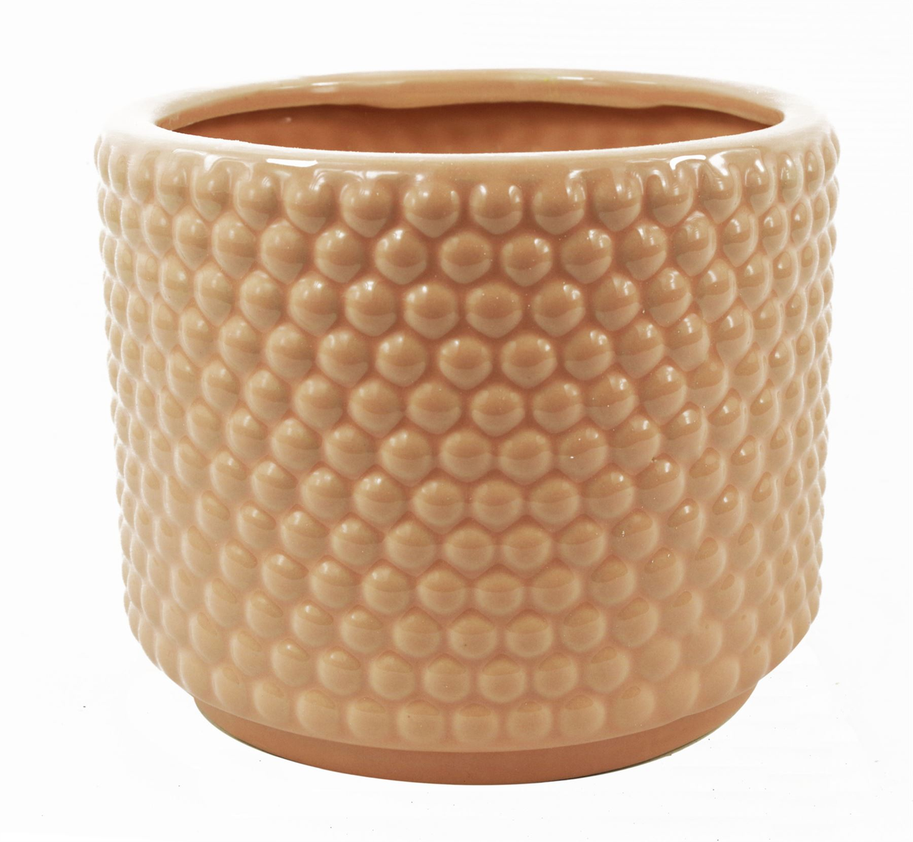 Dusty Pink Raised Dots Ceramic Plant Pot 15 x 15 x 12.5cm, Indoor Use Only