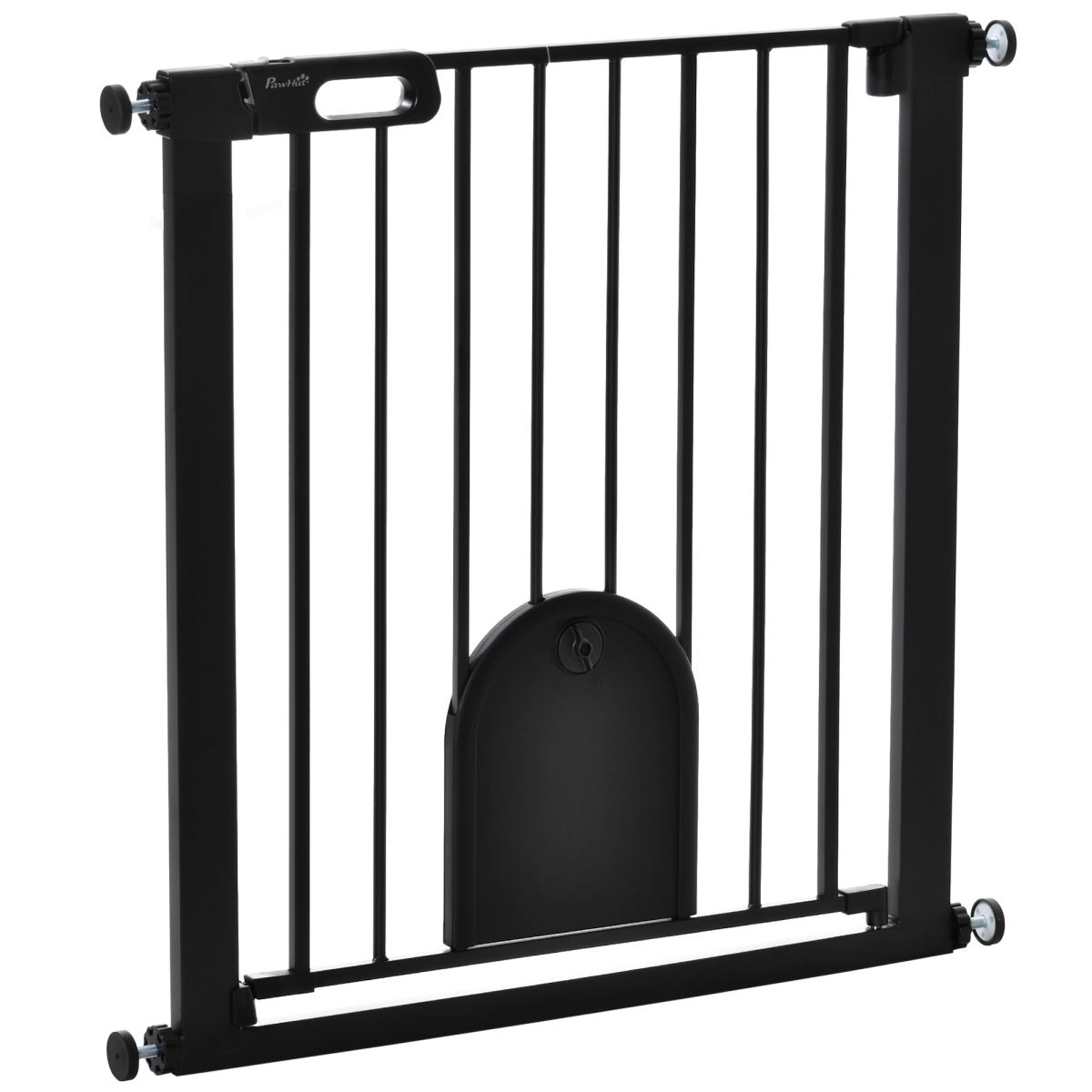 Black Pressure Fit Pet Safety Gate, Auto-Close, Double Lock, 75-82 cm