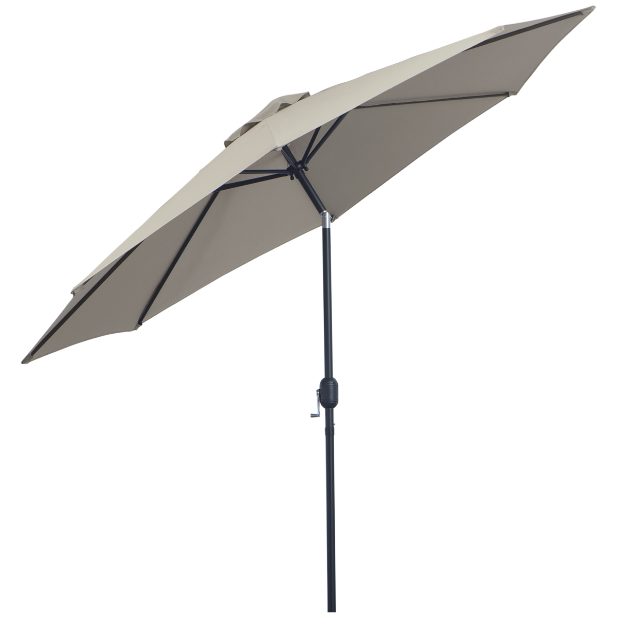 Outsunny 2.95m Light Grey Patio Parasol with Tilt and Crank Handle