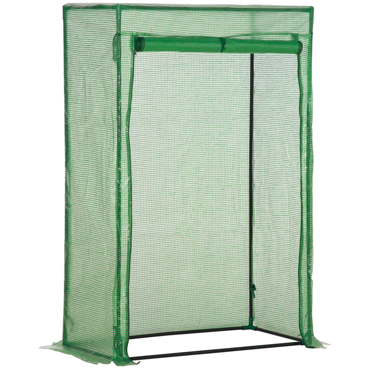 100 x 50 x 150 cm Green PE Greenhouse Cover with Zipper Roll-Up Door, Outdoor