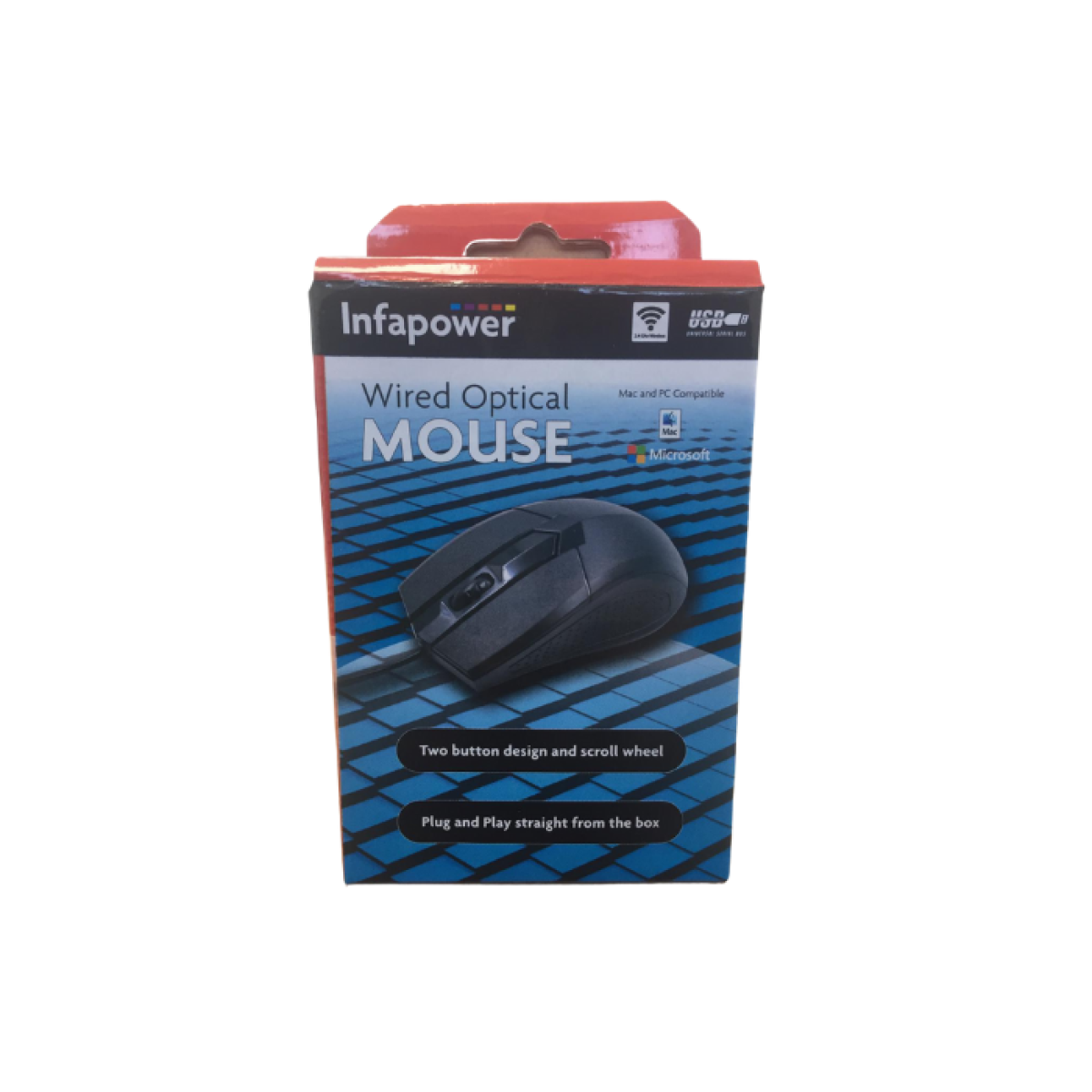Infapower Wired Optical Mouse with Scroll Wheel
