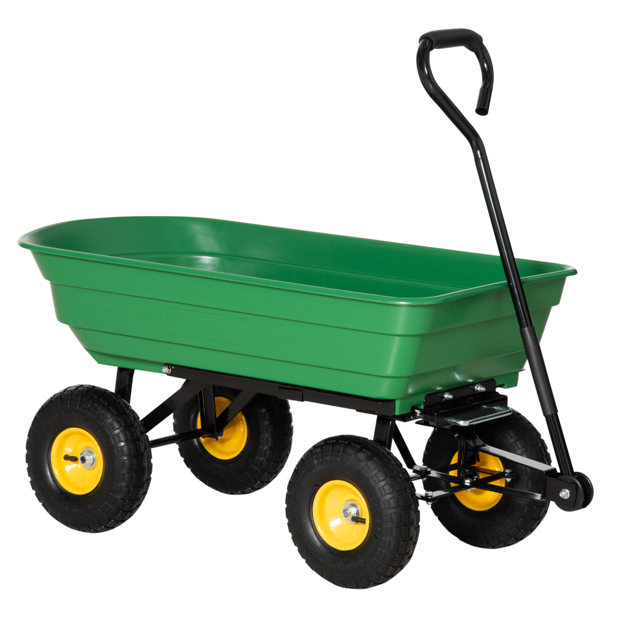 75L Heavy Duty 4-Wheel Garden Cart, Green
