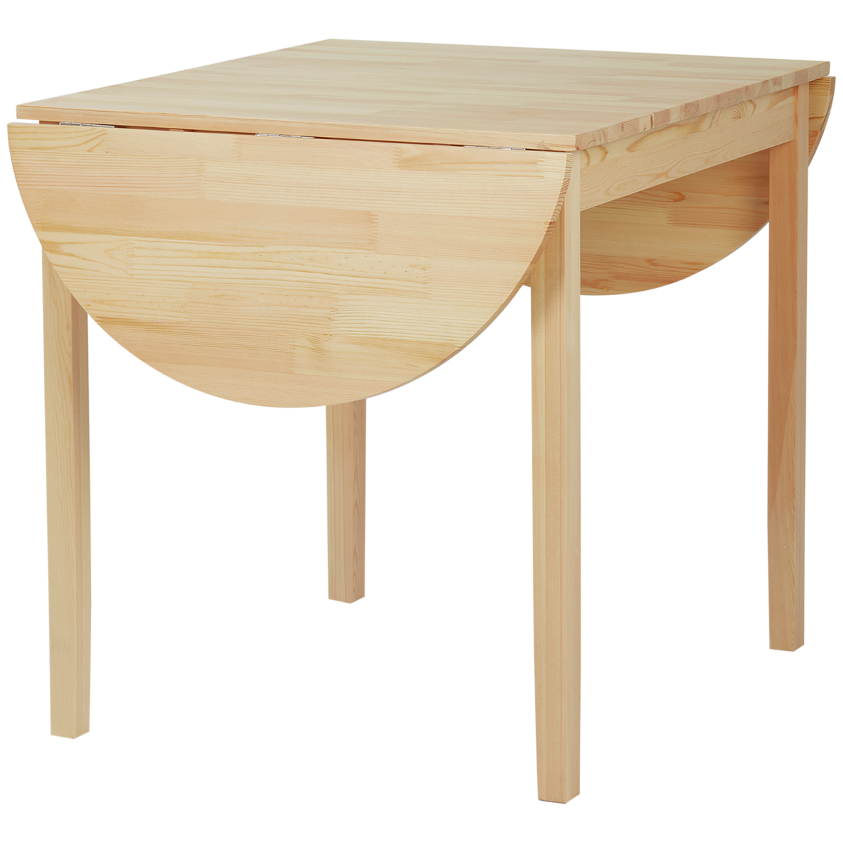 HOMCOM Expandable Pinewood Drop Leaf Dining Table for 4-6, Natural Finish