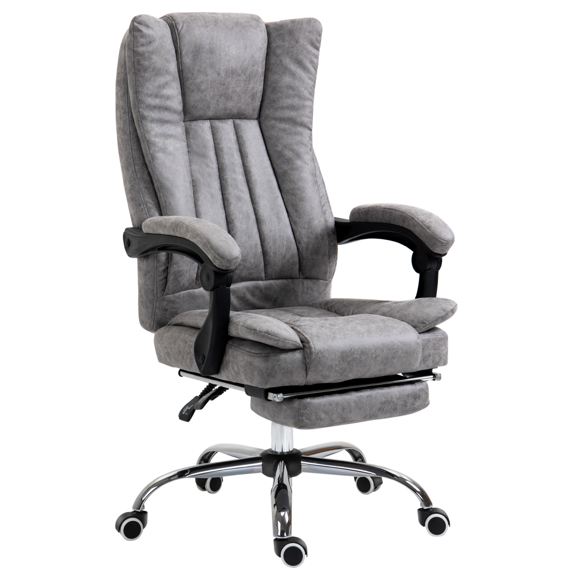 Vinsetto Grey Executive Swivel Office Chair with Footrest