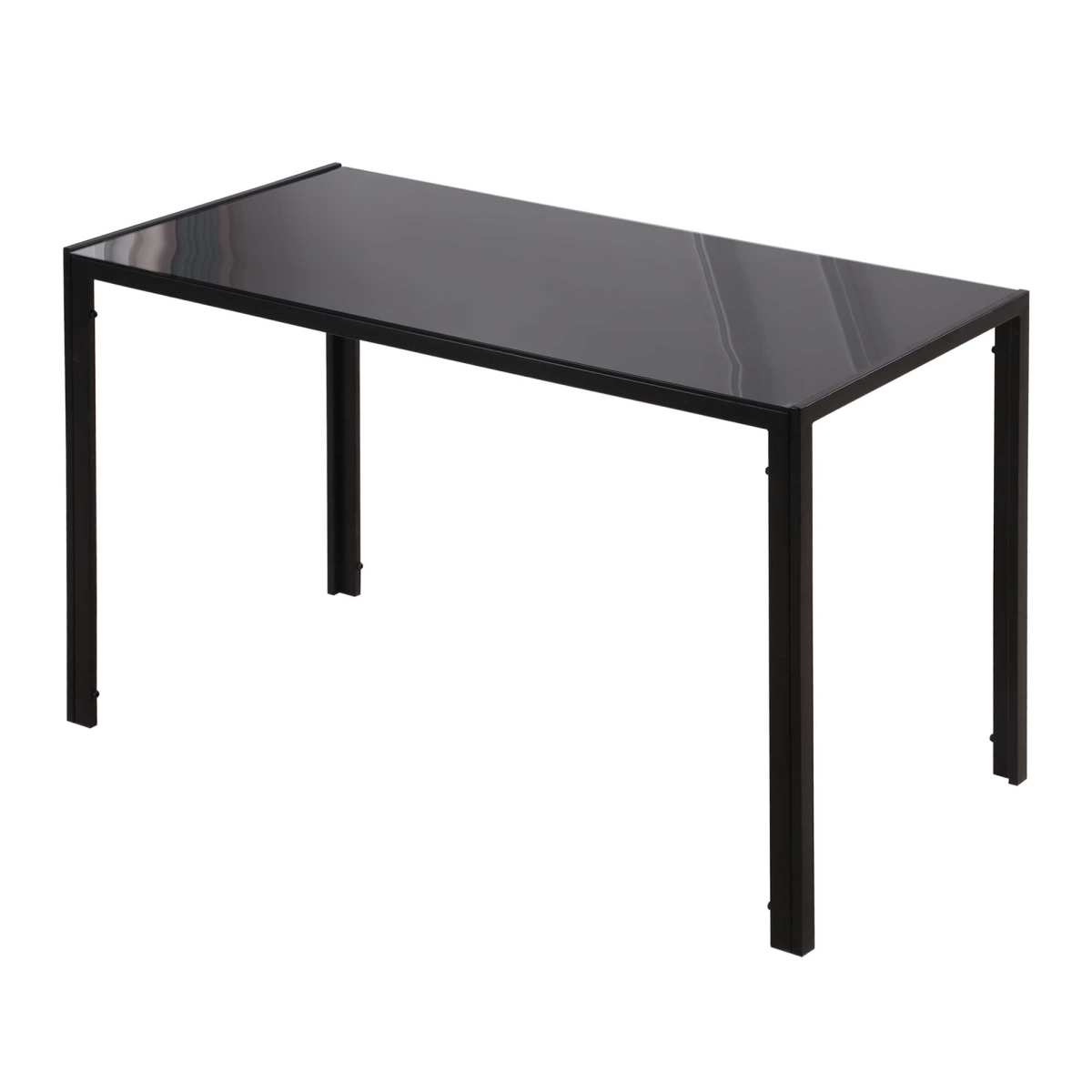 HOMCOM Modern Rectangular 4-Seater Dining Table with Tempered Glass Top