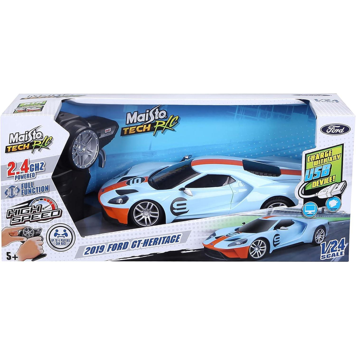 Maisto Tech Premium High-Performance R/C Ford GT Heritage Super Car 1:24 Scale