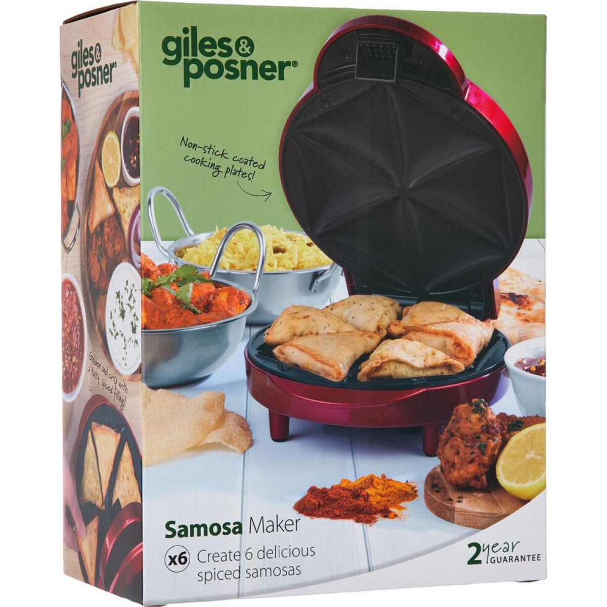 Giles & Posner 1000W Samosa Maker with Non-Stick Coated Plates