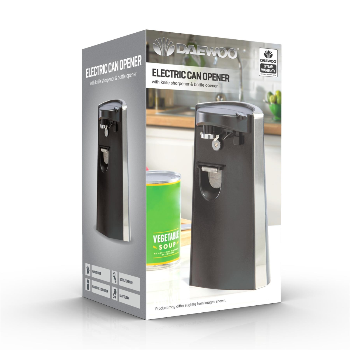Daewoo Electric Can Opener with Knife Sharpener