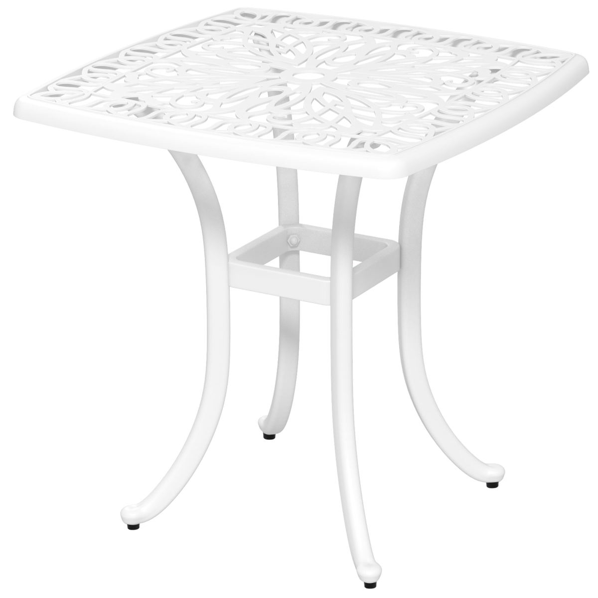 Outsunny White Cast Aluminium Bistro Table with Umbrella Hole