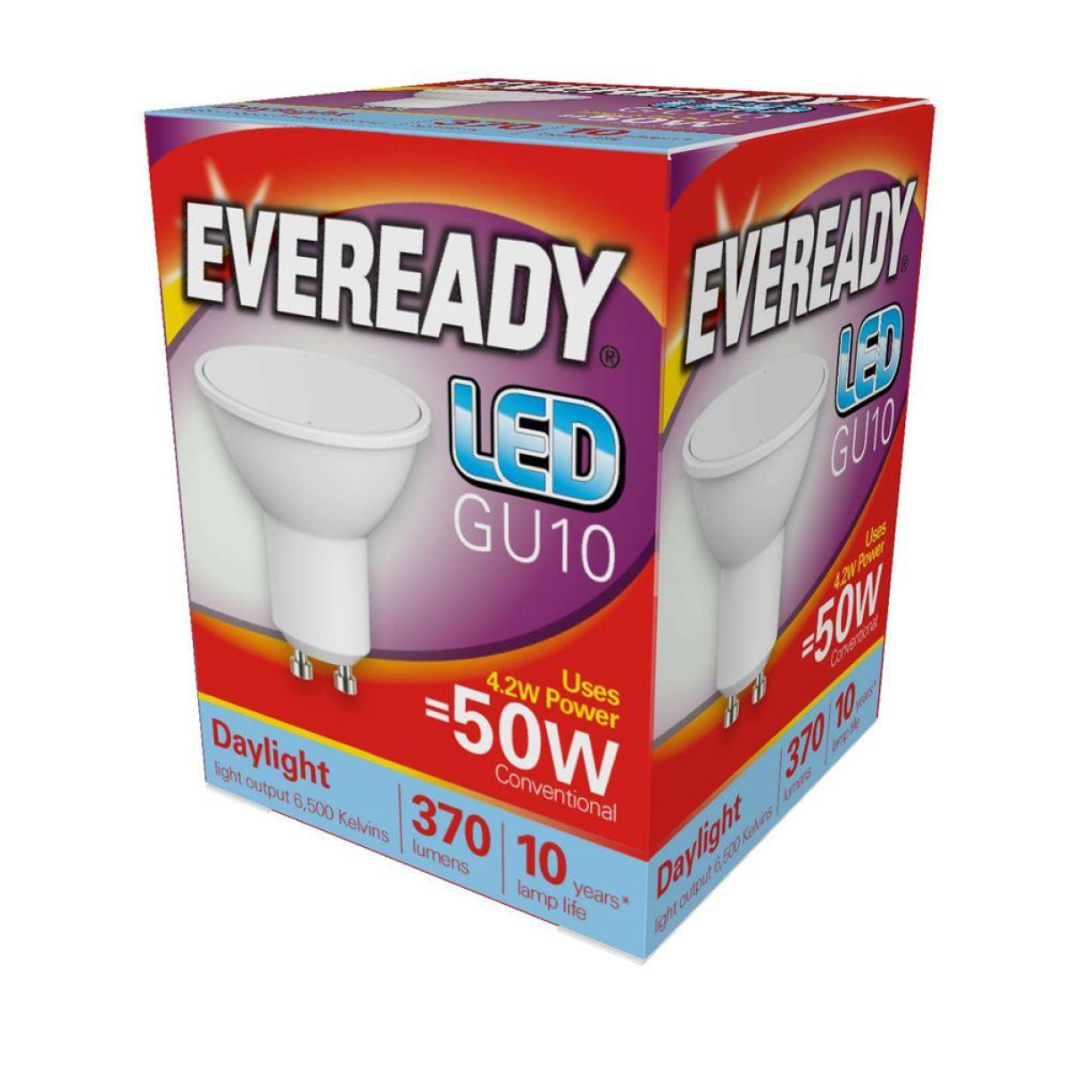 Eveready S13601 GU10 LED Bulb 4.7W 320lm Daylight Pack of 5