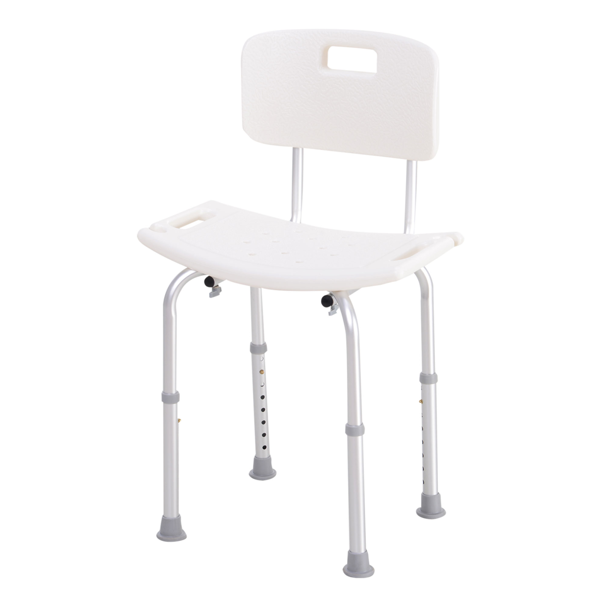 Adjustable Bath Shower Chair with Suction Feet and Drainage Holes