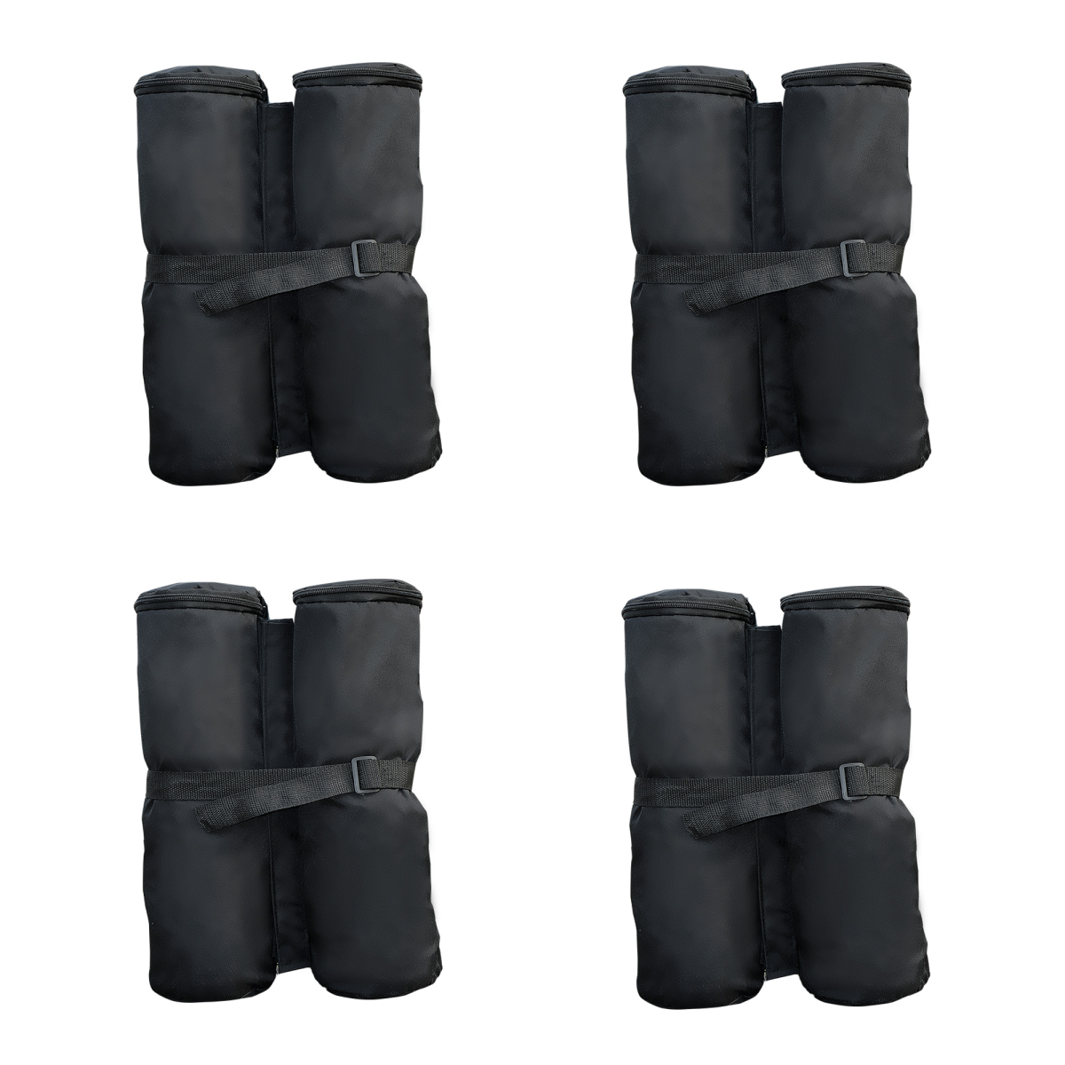 Outsunny 4-Piece Gazebo Sand Bag Weight Set, Black Nylon, for Gazebo Legs