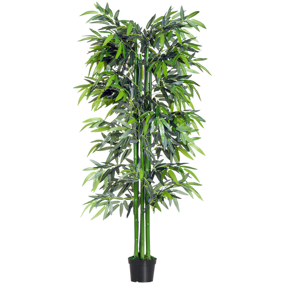 Outsunny Artificial Bamboo Tree Plant, 1.8m Green in Black Pot
