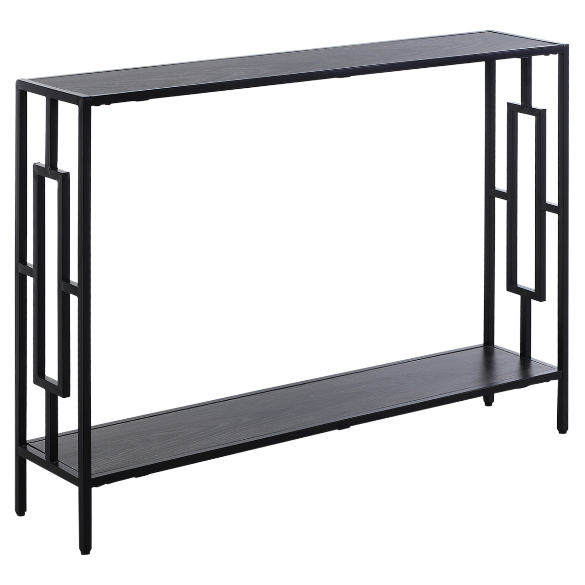 HOMCOM Console Table with 2 Shelves, Particle Board and Metal Frame, Art Deco Style, 76x106cm