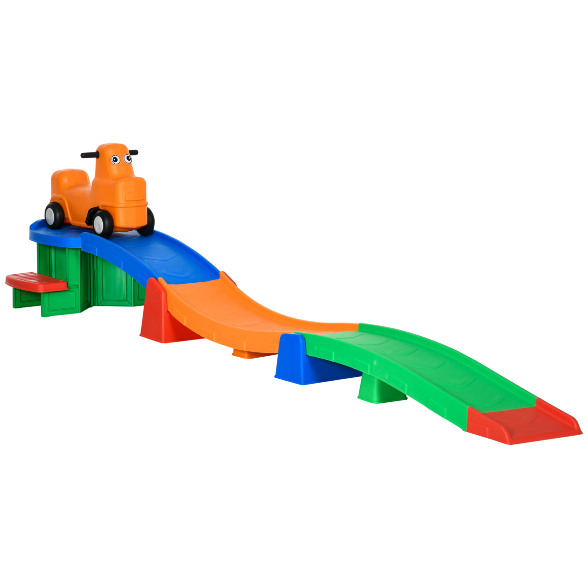 3m Kids Rollercoaster Slide with Non-Slip Steps, Ages 2-5, Multicoloured