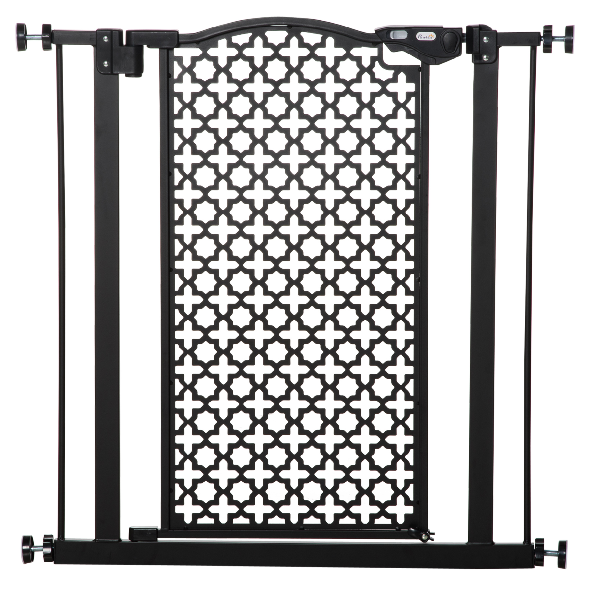 Pet Safety Gate, Pressure Fit, Auto Close, Double Locking, 74-80 cm, Black