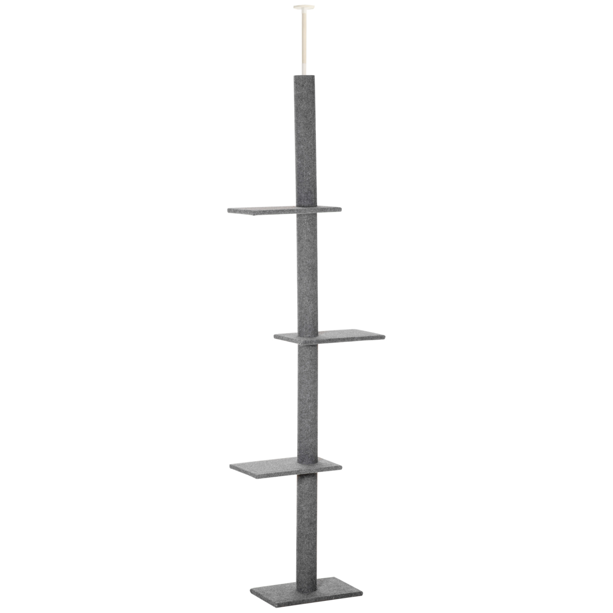 260cm Floor to Ceiling Cat Tree, Adjustable Height Cat Tower, Grey