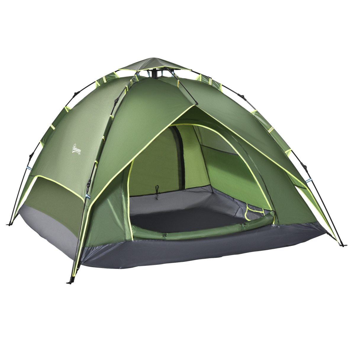 3 Person Pop Up Camping Tent, Water Resistant Dome Shelter with Mesh Windows and Ground Stakes for Festivals, Hiking and Travel