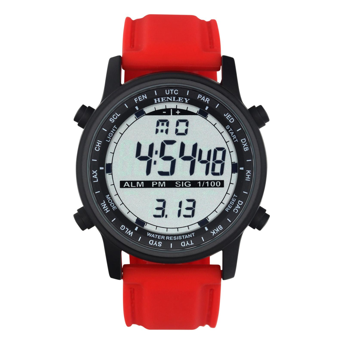 Henley Men's Digital Rubber Strap Watch HDG038.10