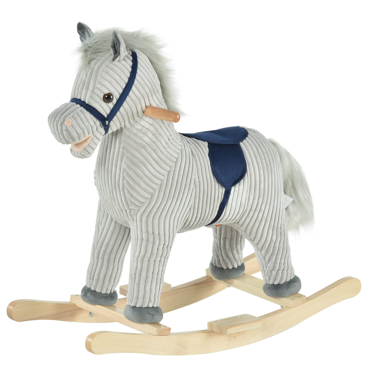 HOMCOM Kids Rocking Horse Ride-On with Sound, Wooden Base