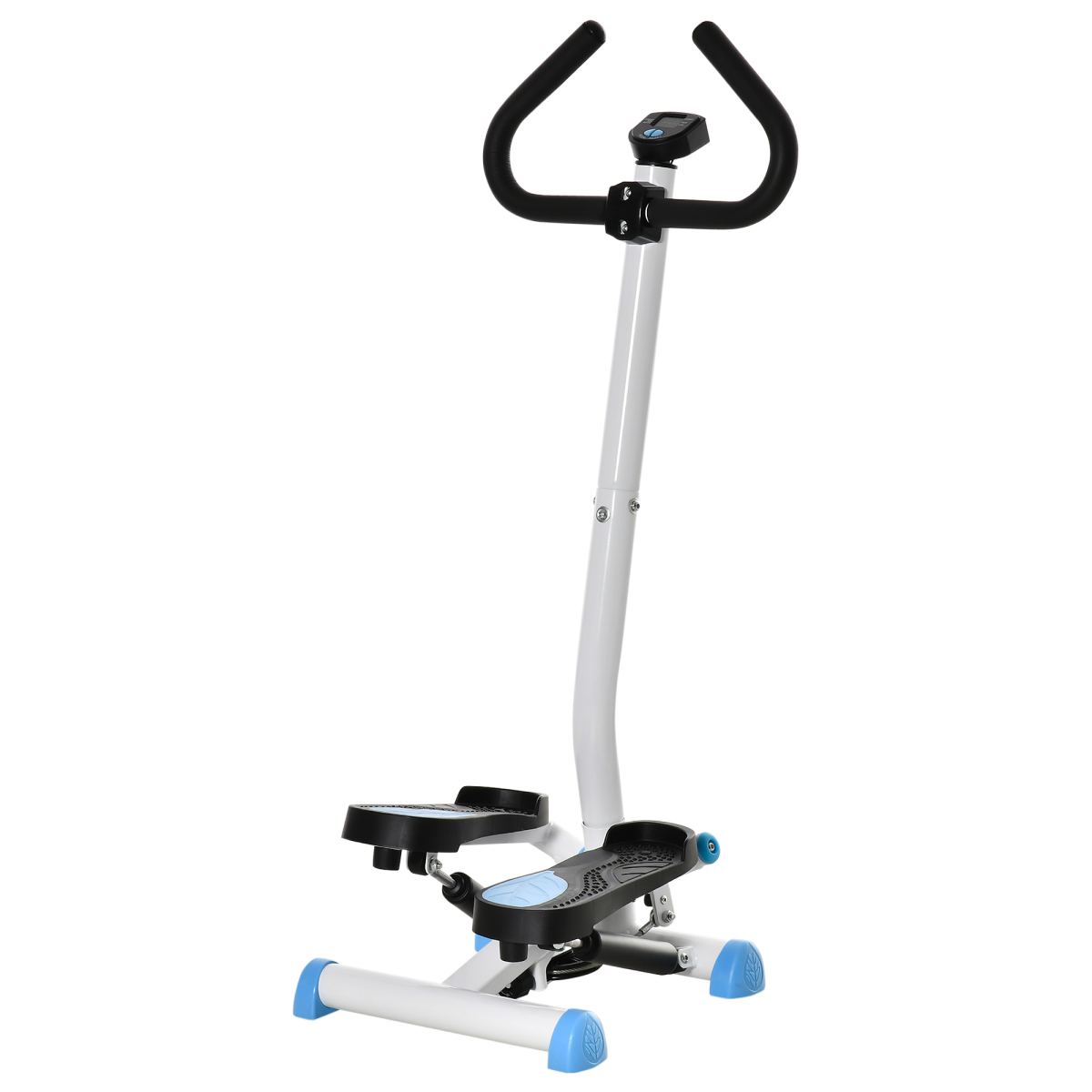 Height Adjustable Twister Step Machine with LCD Screen, Blue