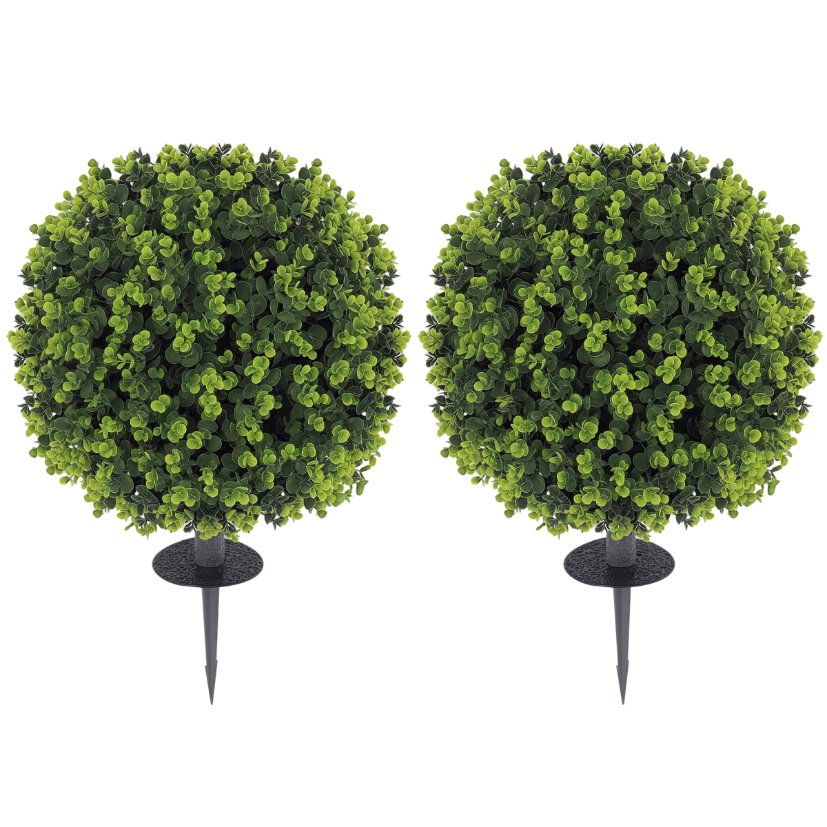 HOMCOM Set of 2 40cm Artificial Boxwood Topiary Balls Indoor Outdoor