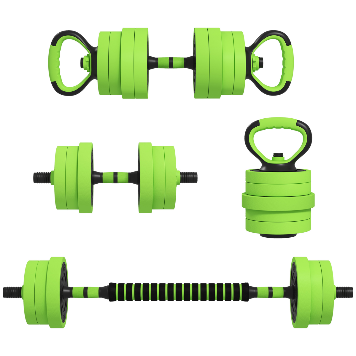 SPORTNOW 40kg 4-in-1 Dumbbell, Barbell & Kettlebell Set