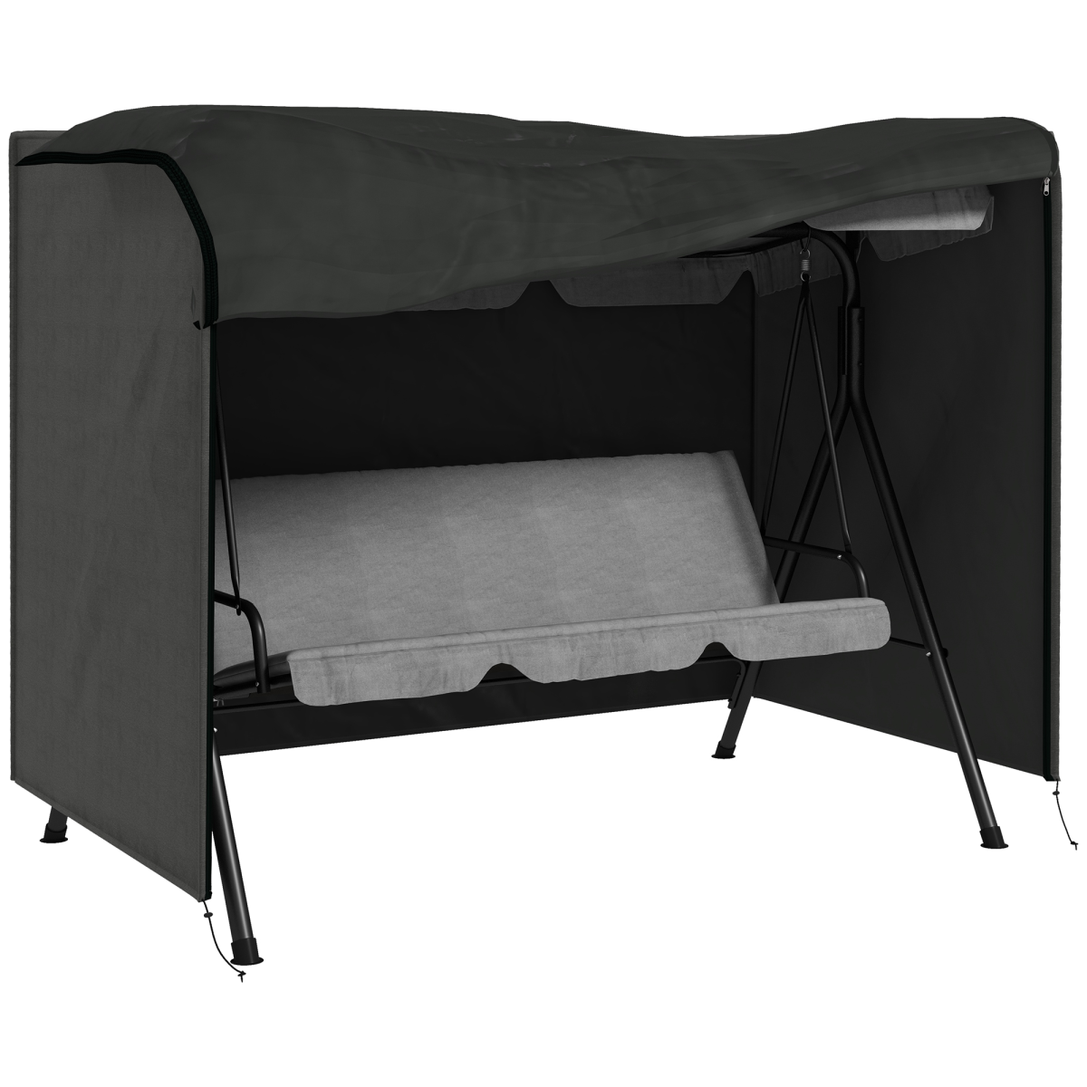 Outsunny Outdoor Swing Chair Cover, Garden Furniture Protector, 205 x 124 x 164 cm, Dark Grey