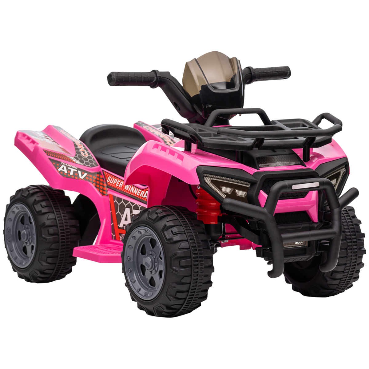 Kids Ride-On Four Wheeler ATV Car with Music, 18-36 Months, Pink