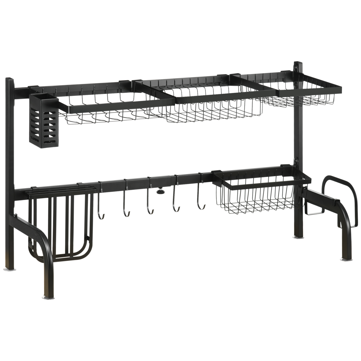 Space-Saving Adjustable 2-Tier Over-Sink Dish Drying Rack