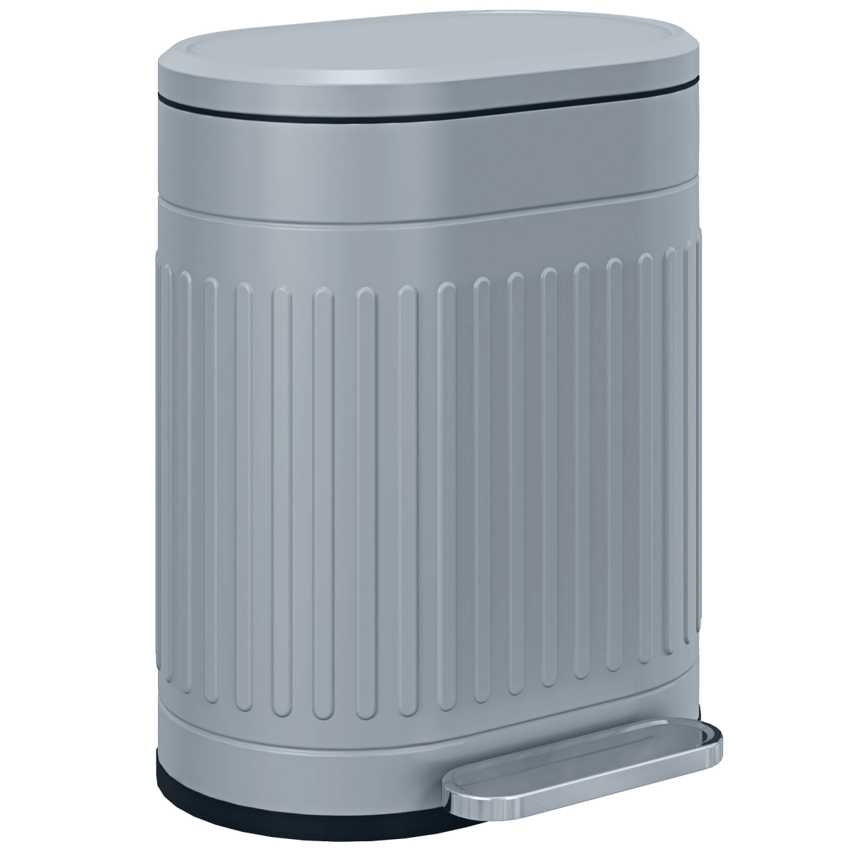 HOMCOM 20L Soft Close Pedal Bin with Stay-Open Lid - Grey