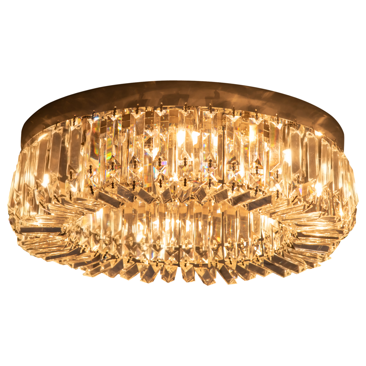 HOMCOM Crystal Ceiling Light Chandelier, Stainless Steel, Silver